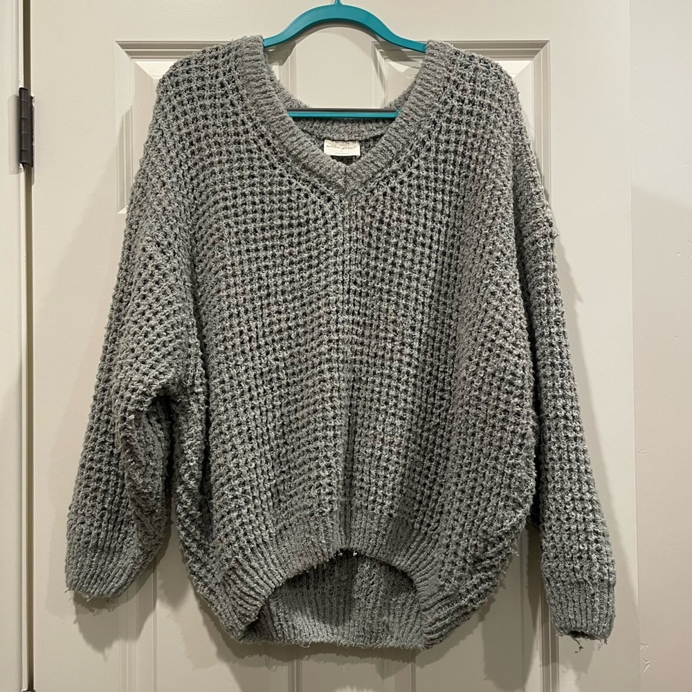 Allie Rose Olive Green Slouchy Sweater